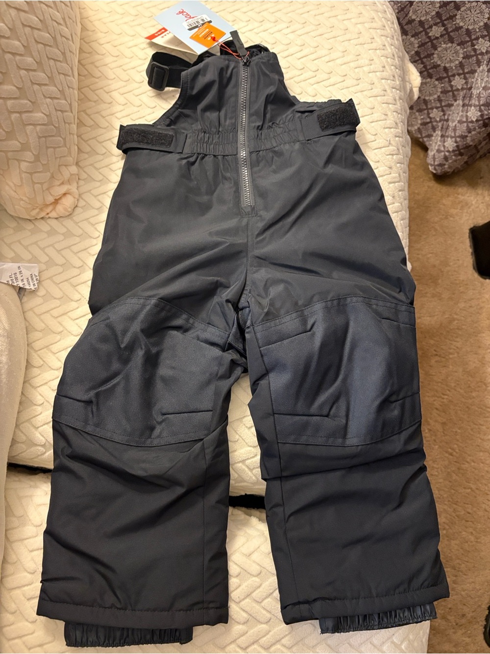 Cat & Jack Kids Waterproof Black Snow Bib Pants - 2T New